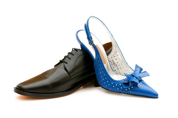 Twee schoenen geïsoleerd op het witte CHTERGRO — Stockfoto