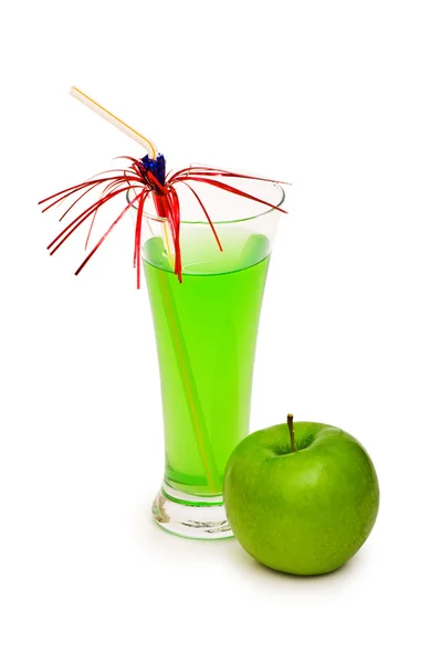 Grüner Apfel und Saft — Stockfoto