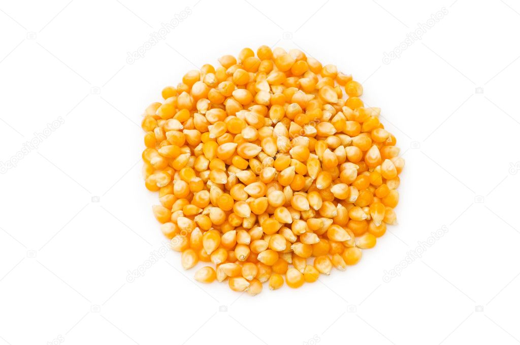 Corn seeds isolated on the white