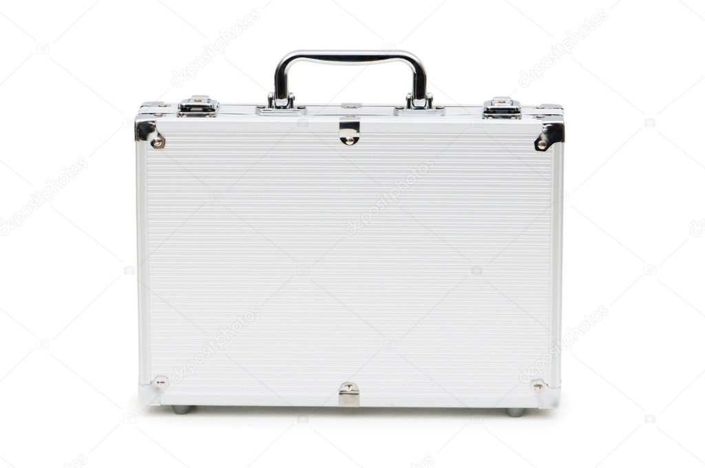 Metal case isolated on the white backgro