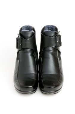 Black boots isolated on the white clipart