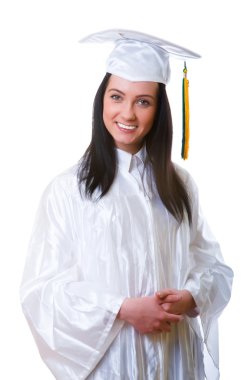 Young graduate isolated on the white clipart