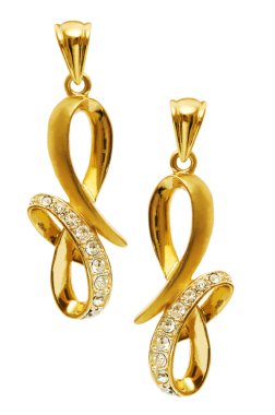 Pair of earrings isolated on the white