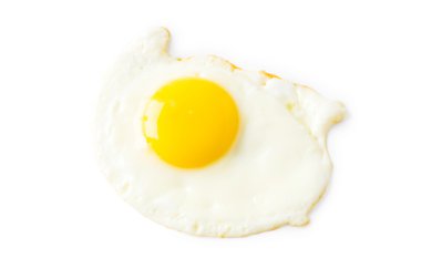 Fried egg isolated on the white clipart