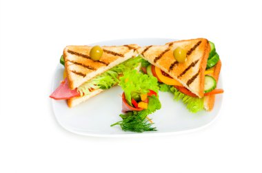 Toasted bread with filling isolated clipart