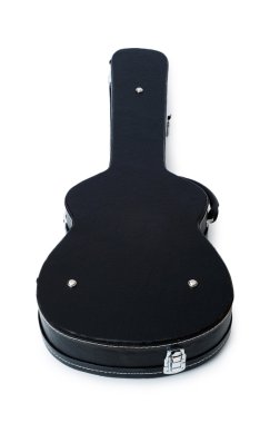 Black guitar case isolated on the white clipart