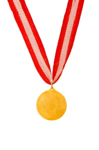 Золота медаль ізольована на білому — стокове фото