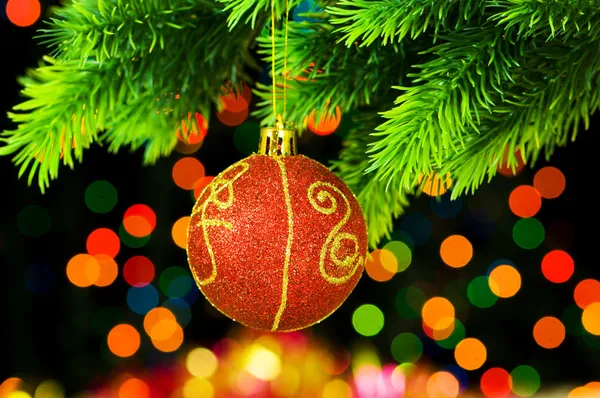 Decoración de Navidad y luces borrosas — Foto de Stock