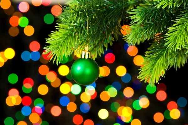 Christmas decoration and blurred lights — Stock Photo, Image