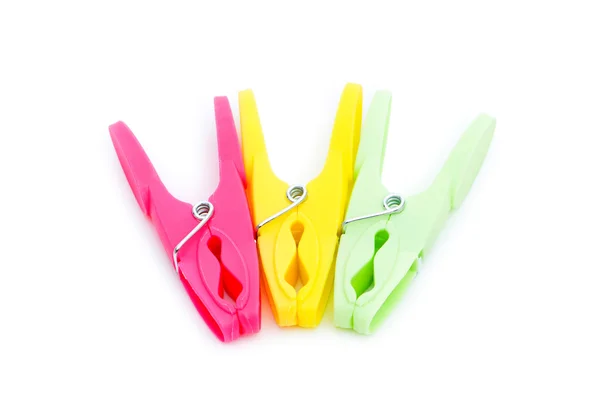 Various pegs isolated on the white — Stock Photo, Image