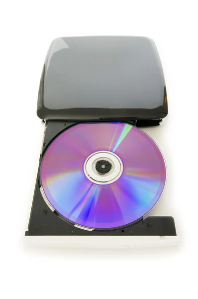 External dvd drive isolated on the white — Stock Photo, Image