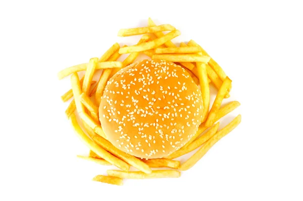 Чізбургер ізольований на білому — стокове фото