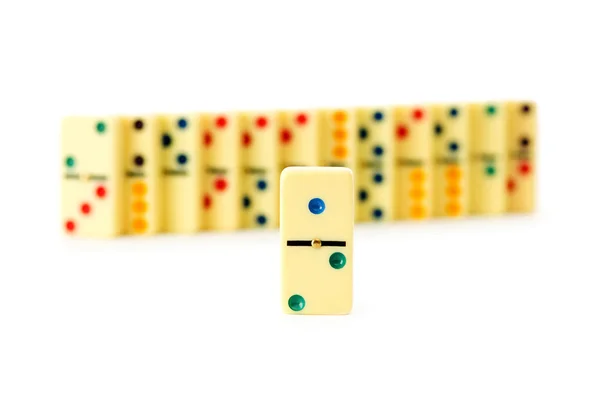 Domino kolorowy na białym tle — Zdjęcie stockowe