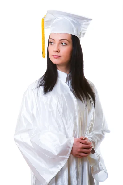 Mladý absolvent izolovaných na bílém — Stock fotografie