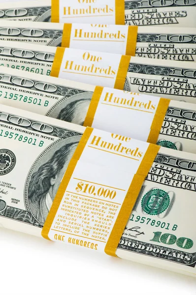 Close up of dollar stacks — Stock Photo, Image