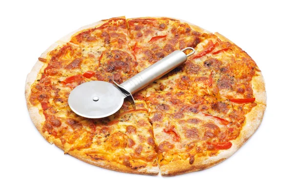 Pizza aislada en el blanco —  Fotos de Stock