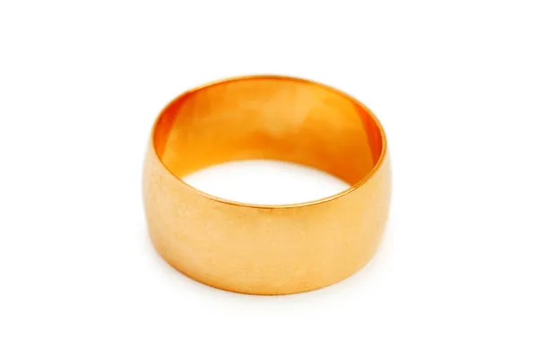 Goldener Ring isoliert auf dem weißen — Stockfoto