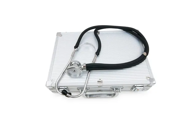 Stethoscope and case isolated — Stock Photo, Image