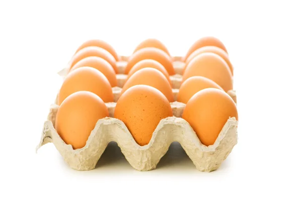 Molte uova isolate sul bianco — Foto Stock