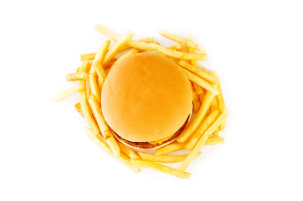 Cheeseburger isolado no branco — Fotografia de Stock