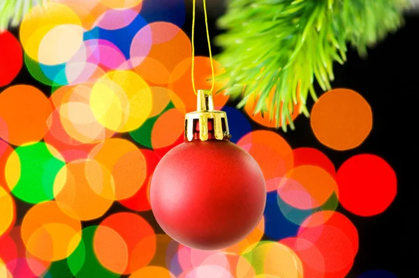 Juldekoration och suddiga lampor — Stockfoto