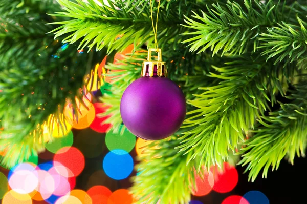 Christmas decoration and blurred lights — Stock Photo, Image
