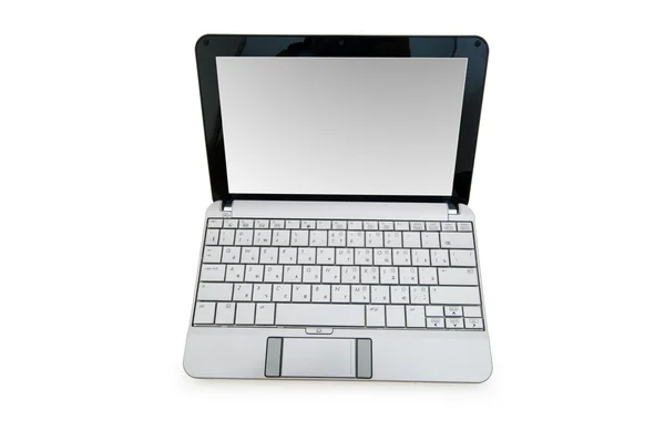 Netbook üzerinde beyaz izole — Stok fotoğraf