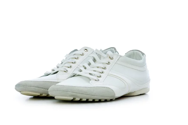 Rövid, elszigetelt a fehér cipő — Stock Fotó