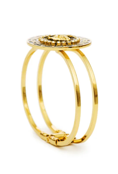 Goldener Ring isoliert auf dem weißen — Stockfoto