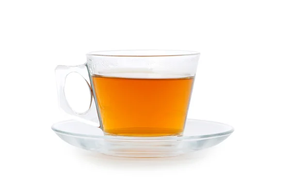 喝杯茶在白色隔离 — 图库照片