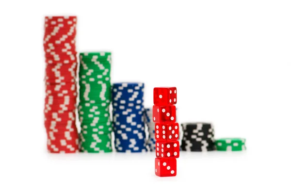 Casino zseton, elszigetelt, fehér — Stock Fotó