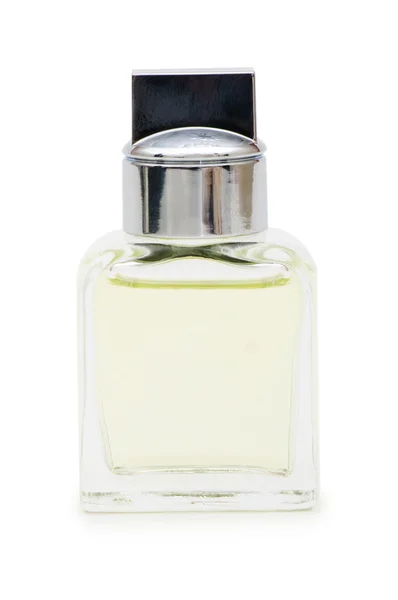 Bottiglia di profumo isolata sul bianco — Foto Stock