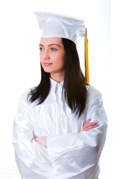 Young graduate isolated on the white — Stock Photo, Image