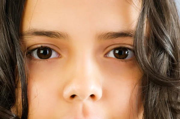 Close-up van meisje gezicht — Stockfoto