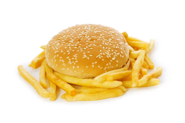 Cheeseburger isolé sur le blanc — Photo