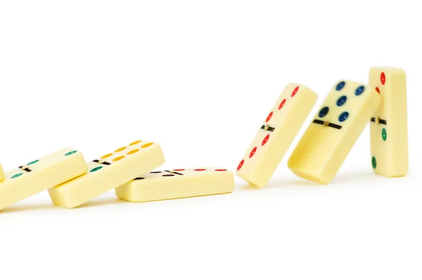 Färgglada dominobrickor isolerat på vita — Stockfoto