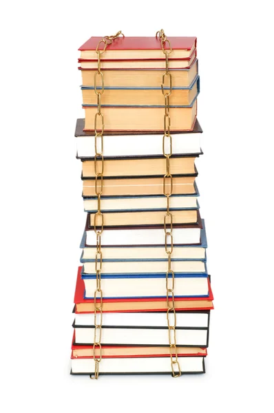 Censorship concept with books and chains — Stock Photo, Image
