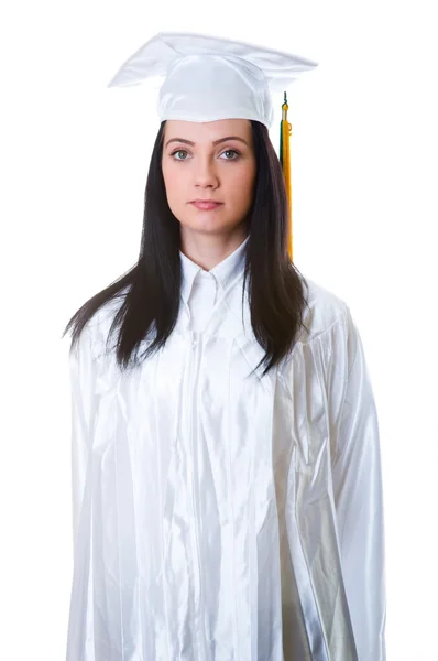 Jeune diplômé isolé sur le blanc — Photo