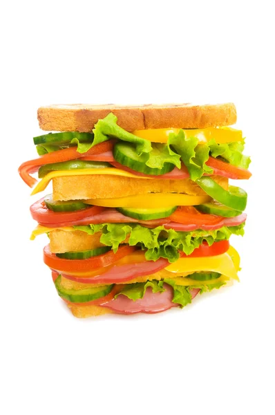 Sandwich géant isolé sur le blanc — Photo