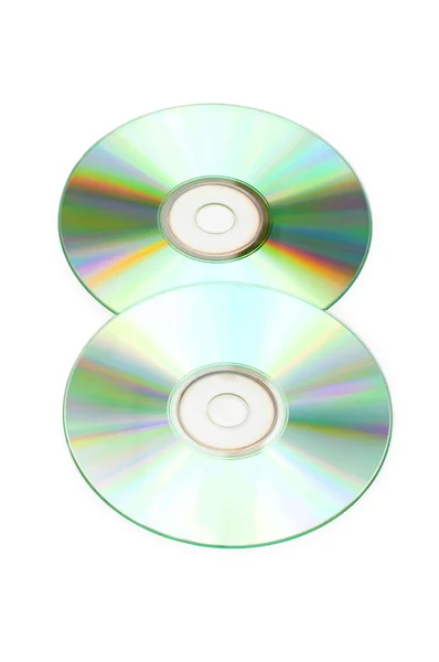 Dois discos de cd isolados no whte — Fotografia de Stock