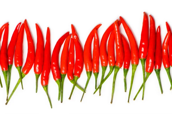 Červené chilli papričky, izolované na bílémκόκκινες πιπεριές τσίλι, απομονωμένη στο λευκό — Φωτογραφία Αρχείου