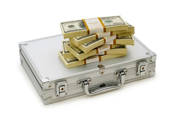 Money in the case isolated on white — Stock Photo, Image