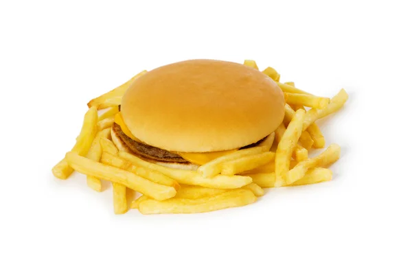 Cheeseburger isoliert auf dem weißen — Stockfoto