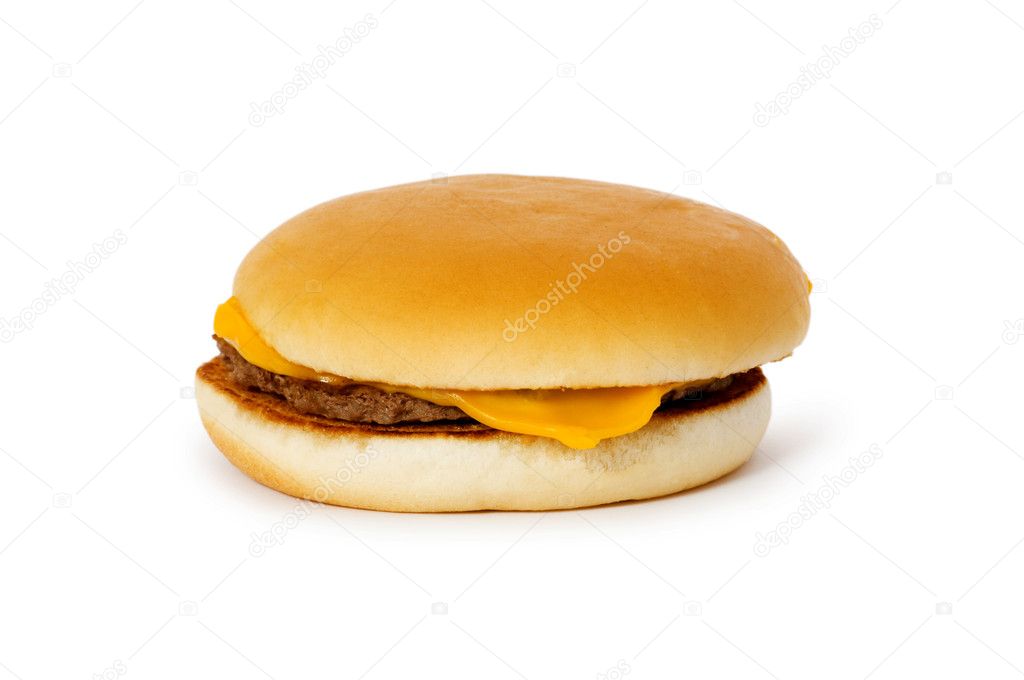 Cheeseburger isolated on the white