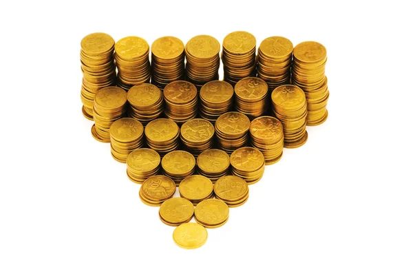 Stack av mynt isolerade — Stockfoto