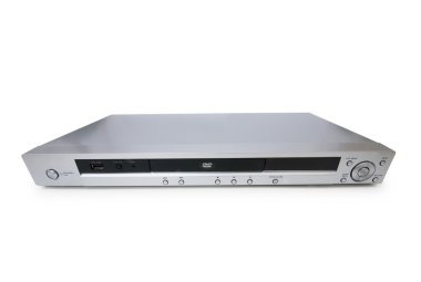 Silver DVD player isolated clipart