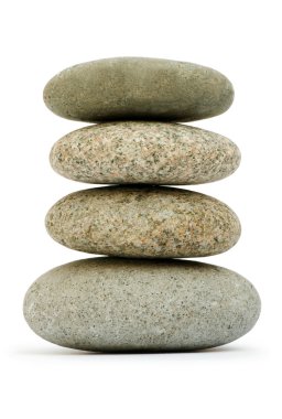 Stack of pebbles isolated on the white clipart