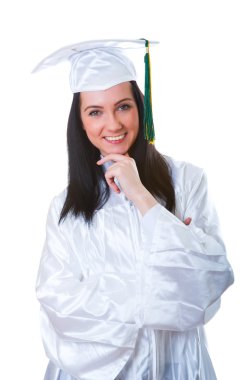 Young graduate isolated on the white clipart