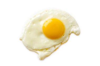 Fried egg isolated on the white clipart