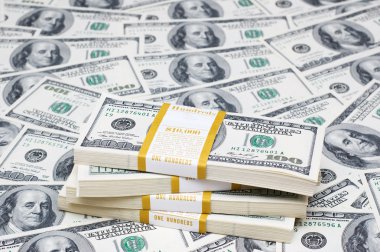 Stack of dollars on money clipart